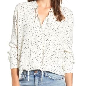 ISO Rails Casey Tie Neck heart printed blouse